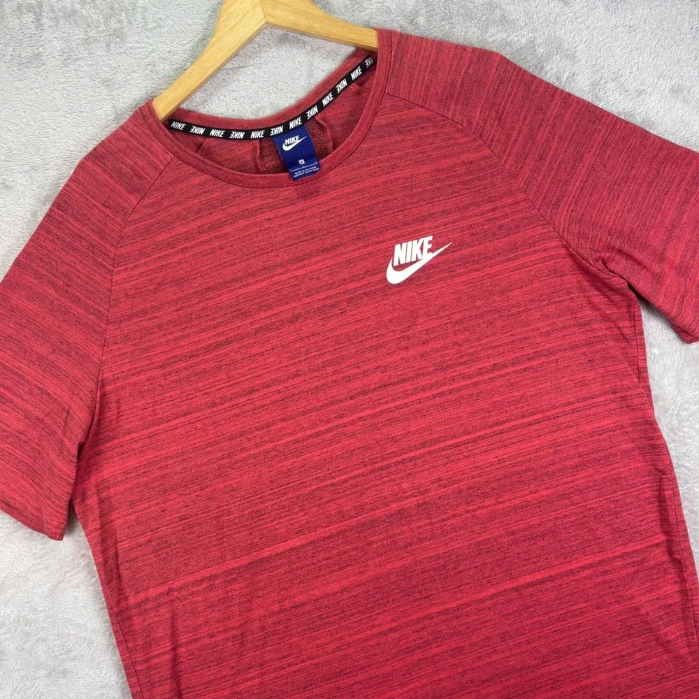 Nike‎ Men's Athletic T-Shirt Red Activewear Gym Running Tee Size L Athleisure
